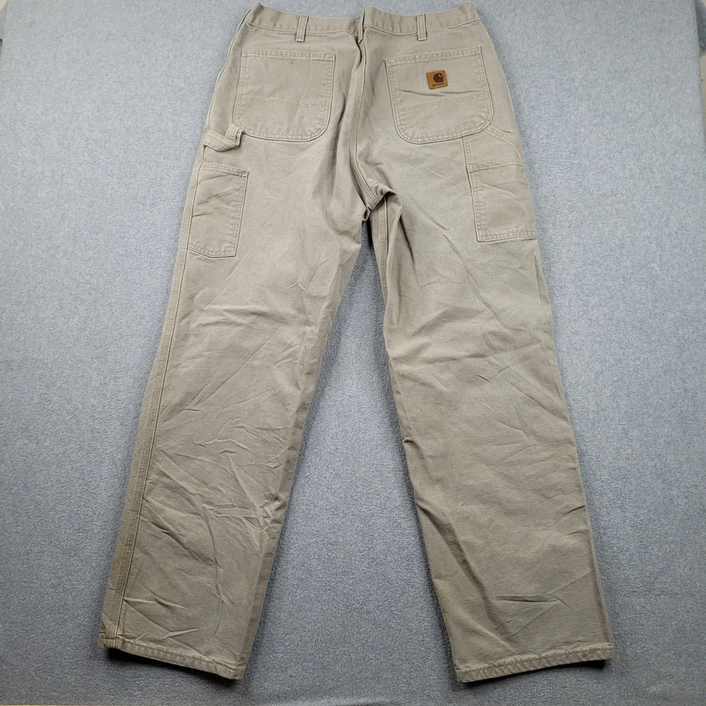 Carhartt B11 DES Dungaree Fit‎ Pants Mens 36x34 Tan Cotton Canvas Workwear